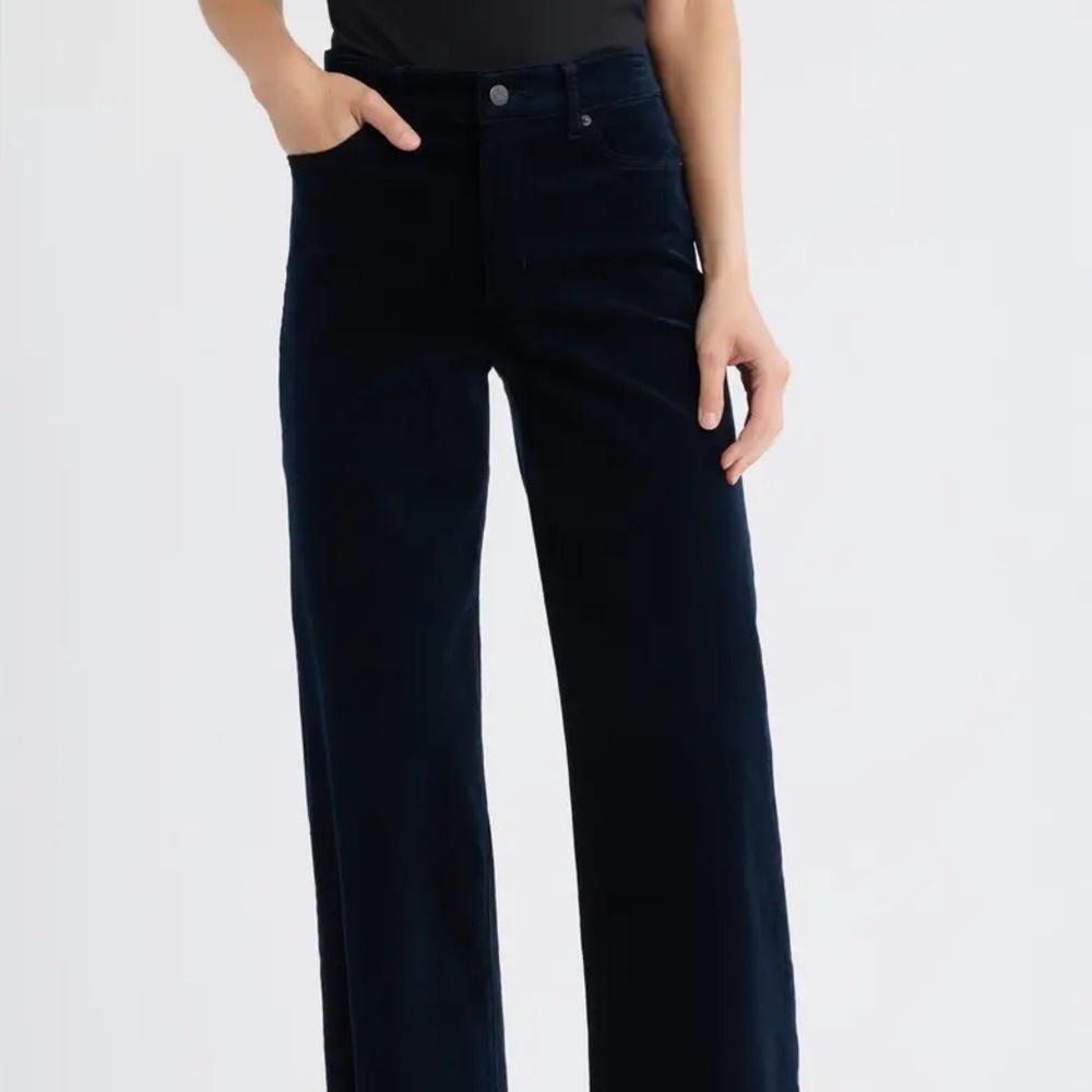 Frame Le Palazzo Crop Trouser in Noir- Corduroy